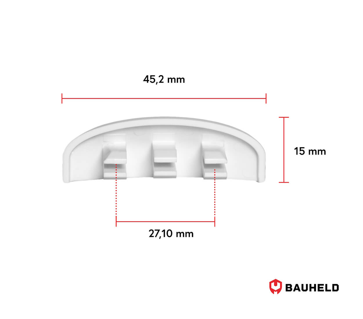 Fenster Wasserschlitzkappen 30 - 35 mm - RAL 9003