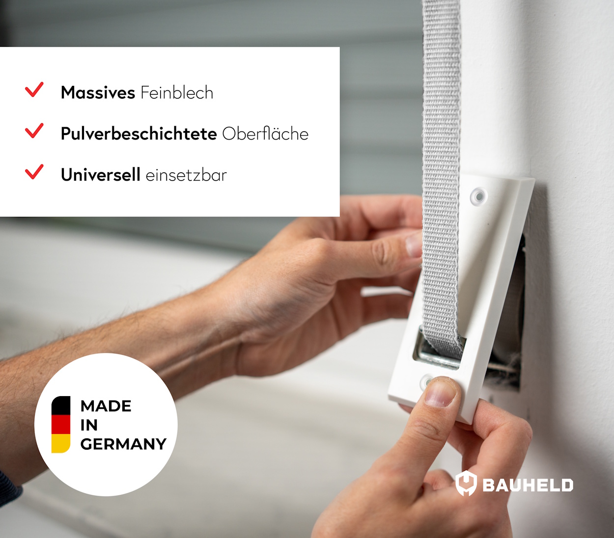 Gurtwickler Abdeckplatte Metall - Offen