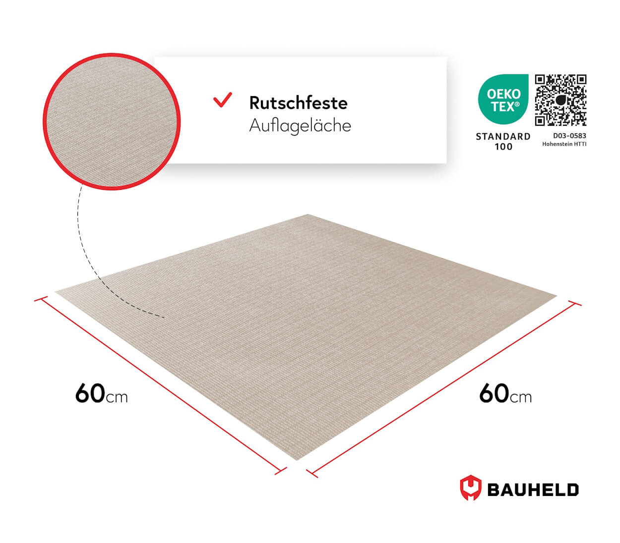 Waschmaschinenauflage 60 x 60 cm