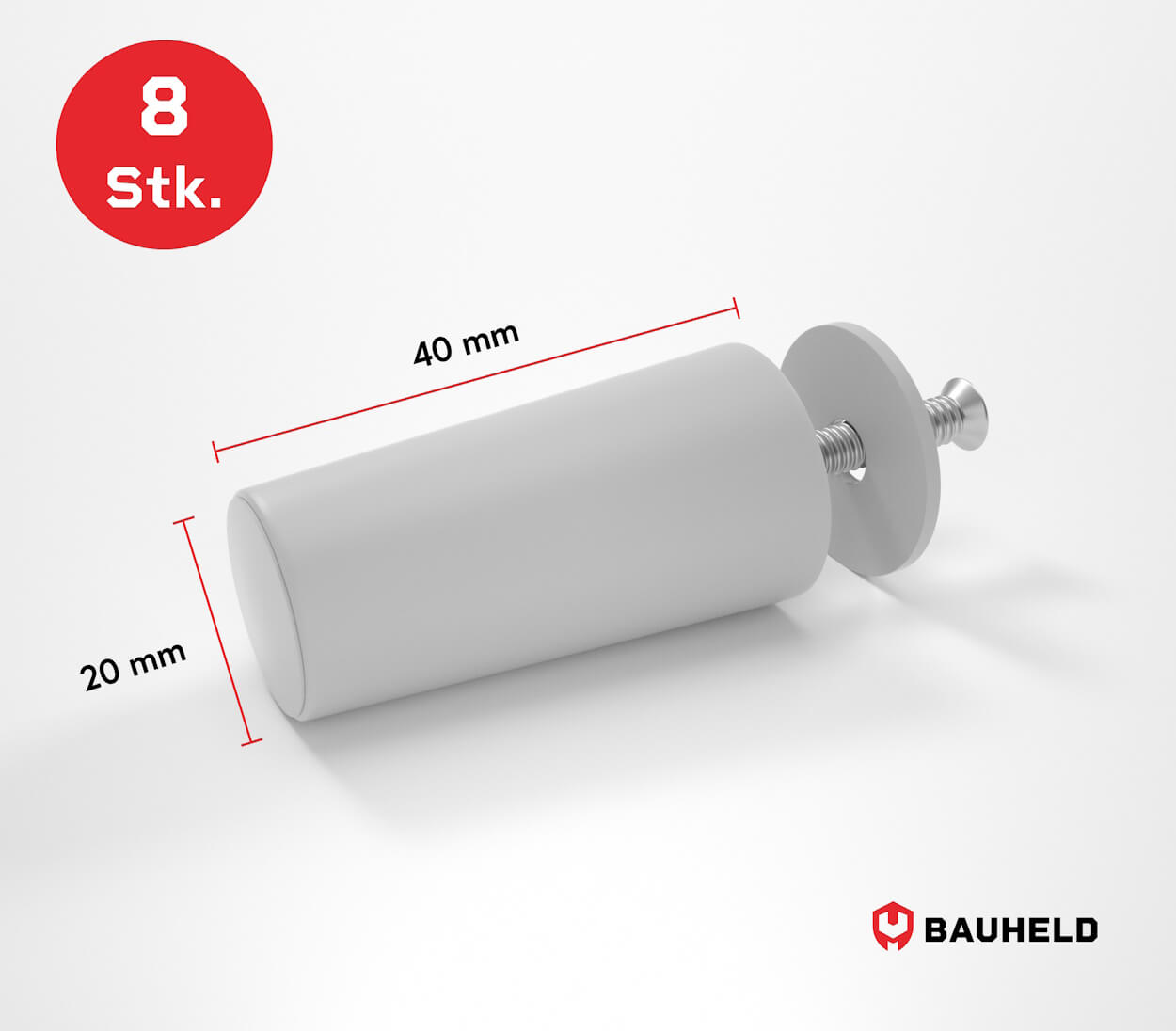 Rolladenstopper Geschlossen 40 mm - Hellgrau