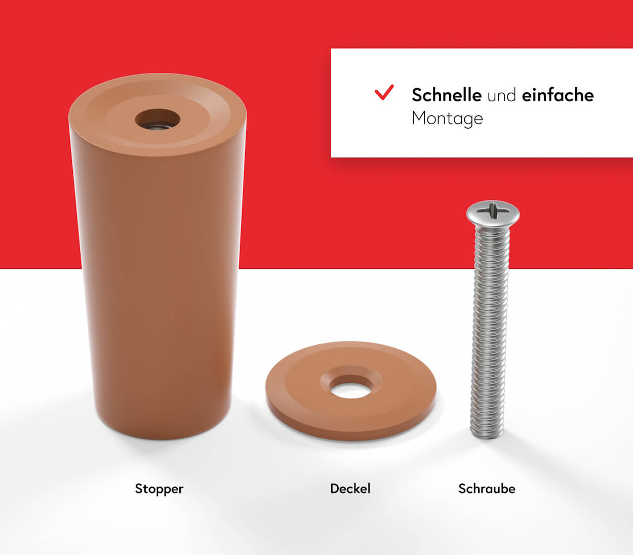 Rolladenstopper 27 mm - Hellbraun