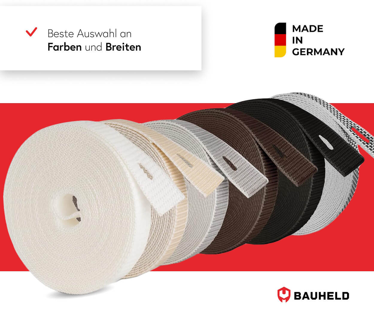 6m Rolladenband 20 mm - Weiß