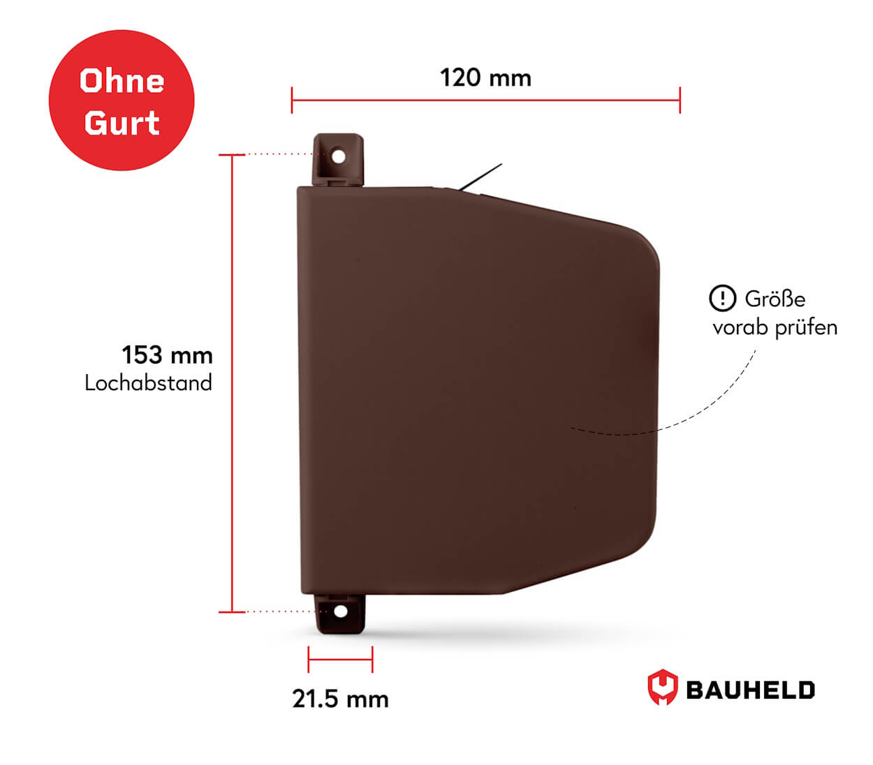 Gurtwickler Aufputz - 14 mm - Braun