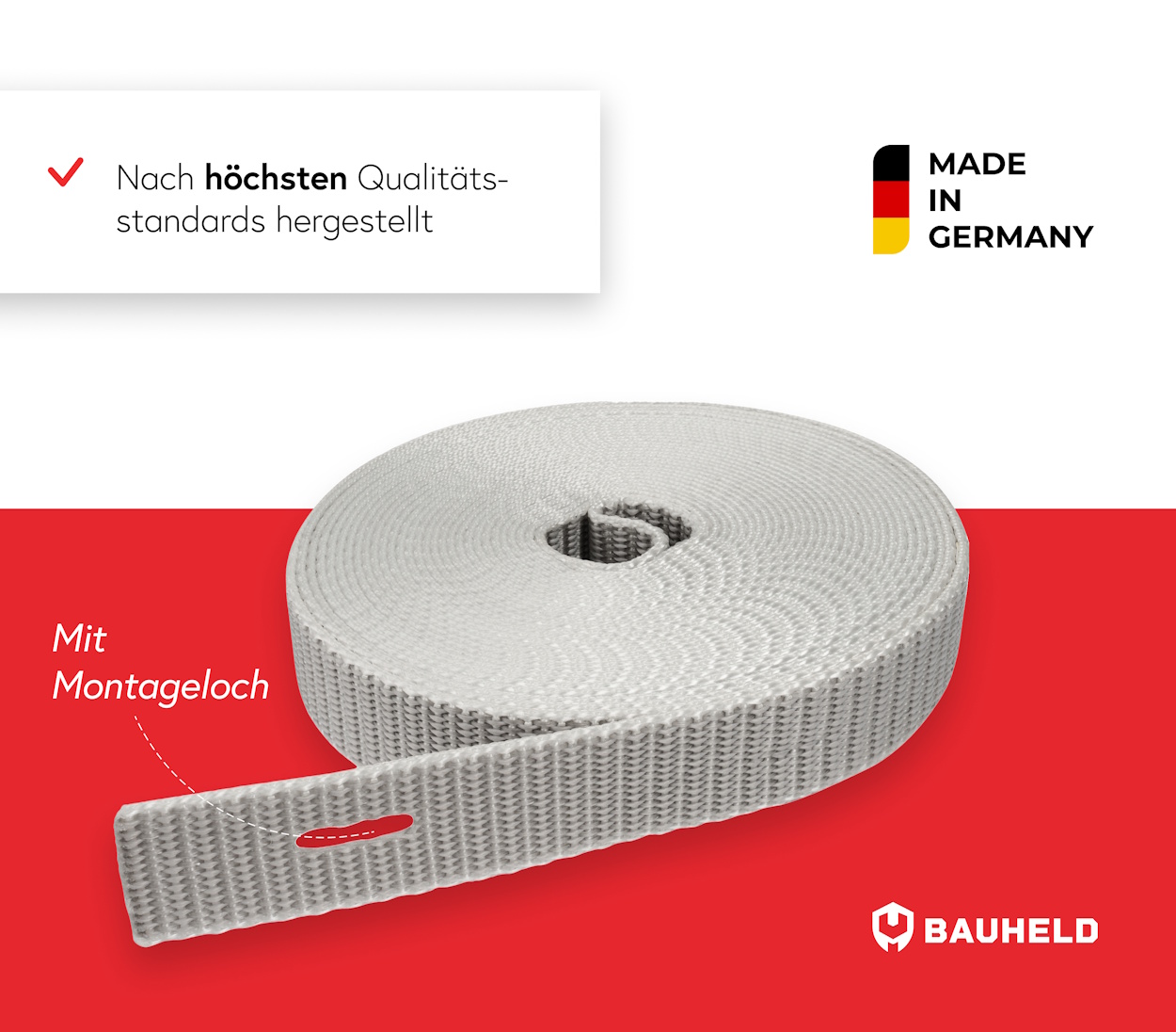 6m Rolladenband 14 mm - Grau