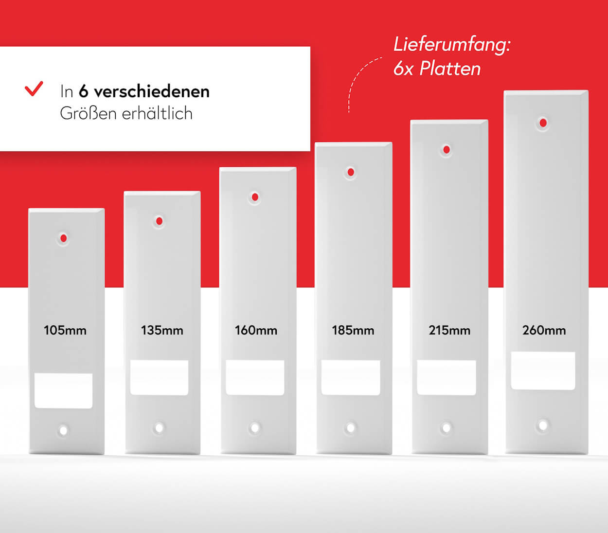 Gurtwickler Abdeckplatte - 105 mm - 6 Stück