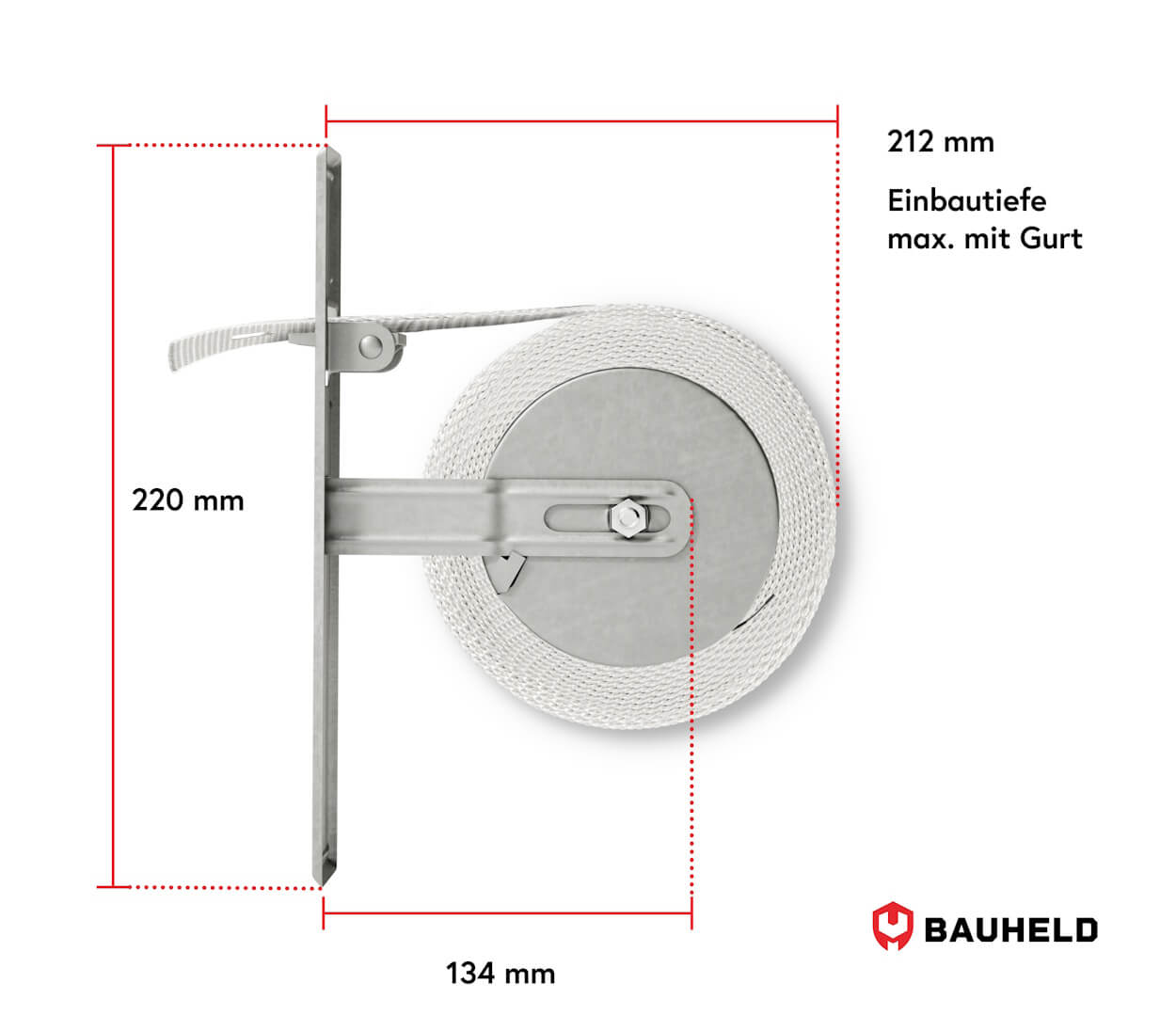 Gurtwickler Unterputz - 185 mm