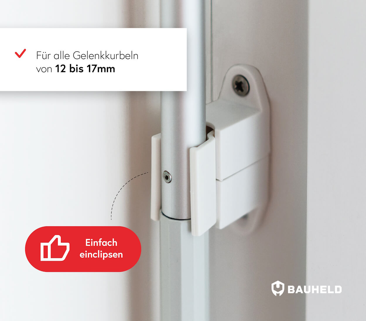 Kurbelhalter Verstellbar - Weiß