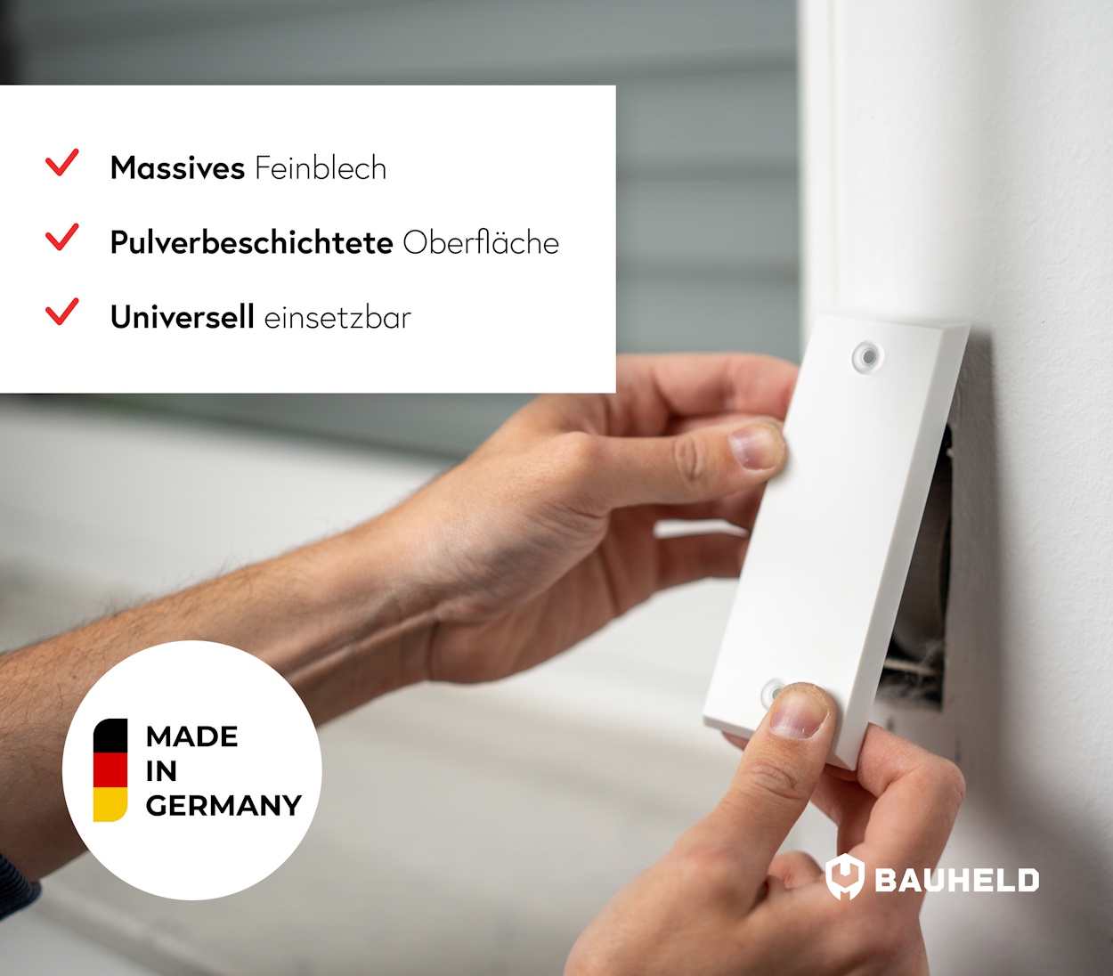 Gurtwickler Abdeckplatte Metall - Geschlossen