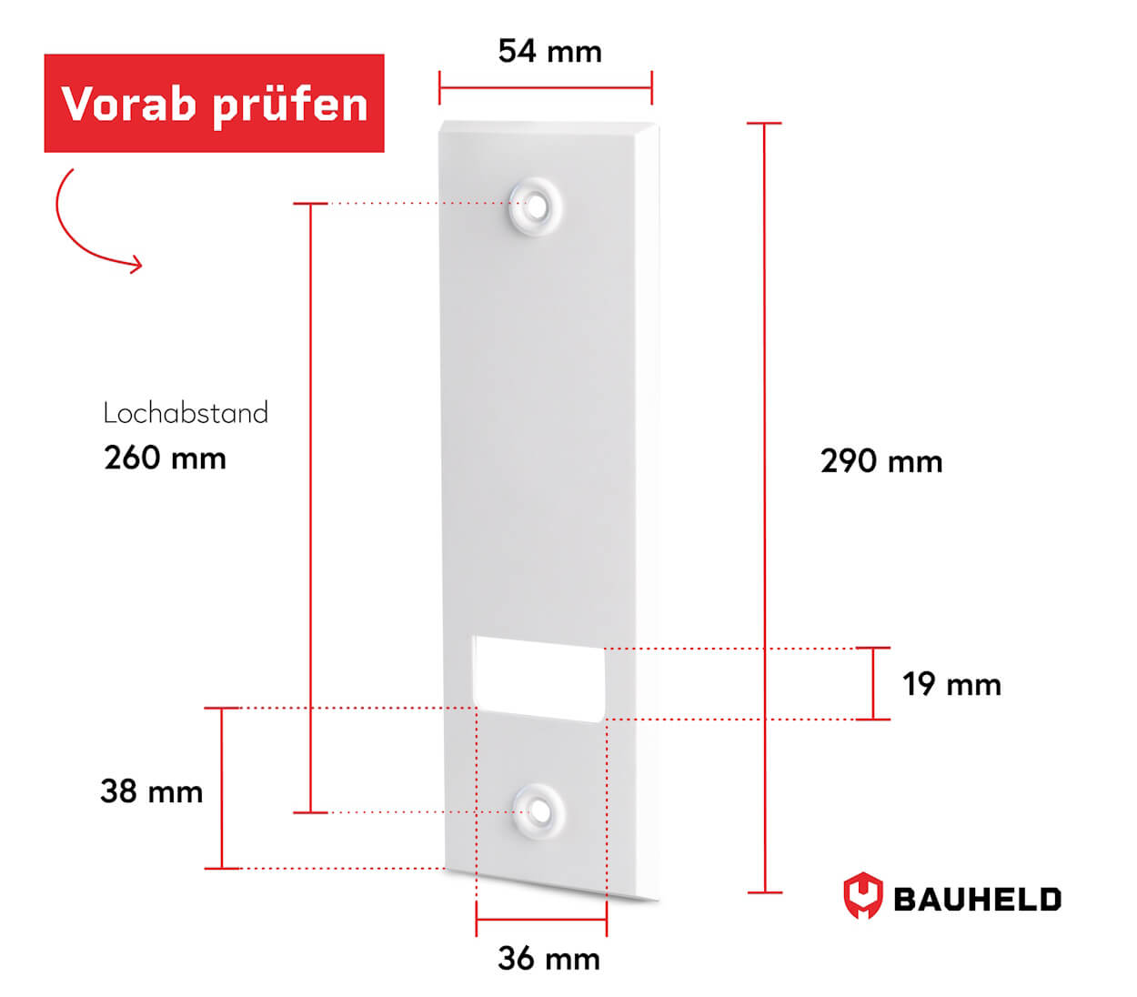 Gurtwickler Abdeckplatte - 260 mm - 6 Stück