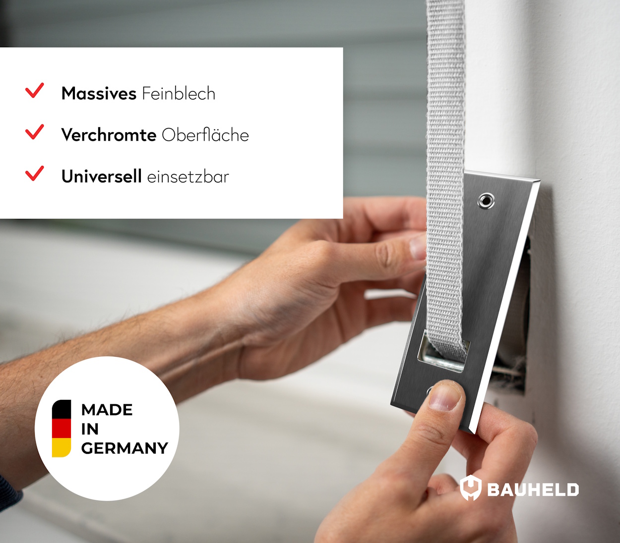 Gurtwickler Abdeckplatte Metall - Offen