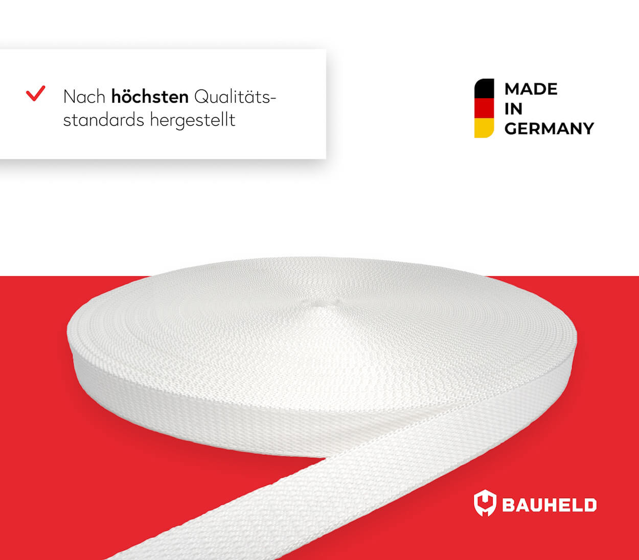 50m Rolladenband 20 mm - Weiß