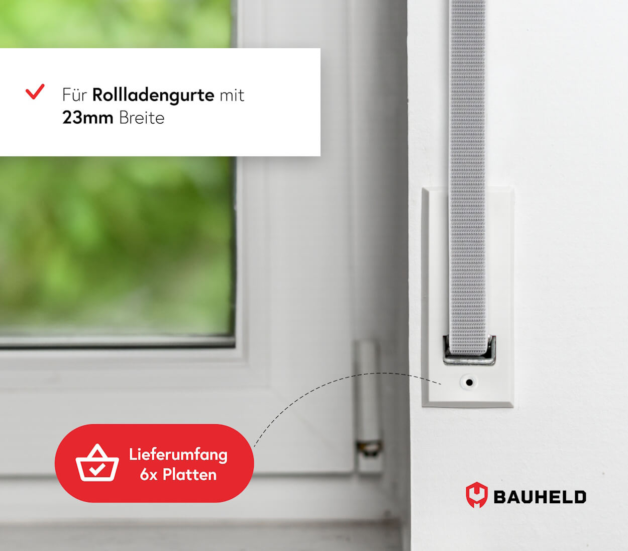 Gurtwickler Abdeckplatte - 105 mm - 6 Stück