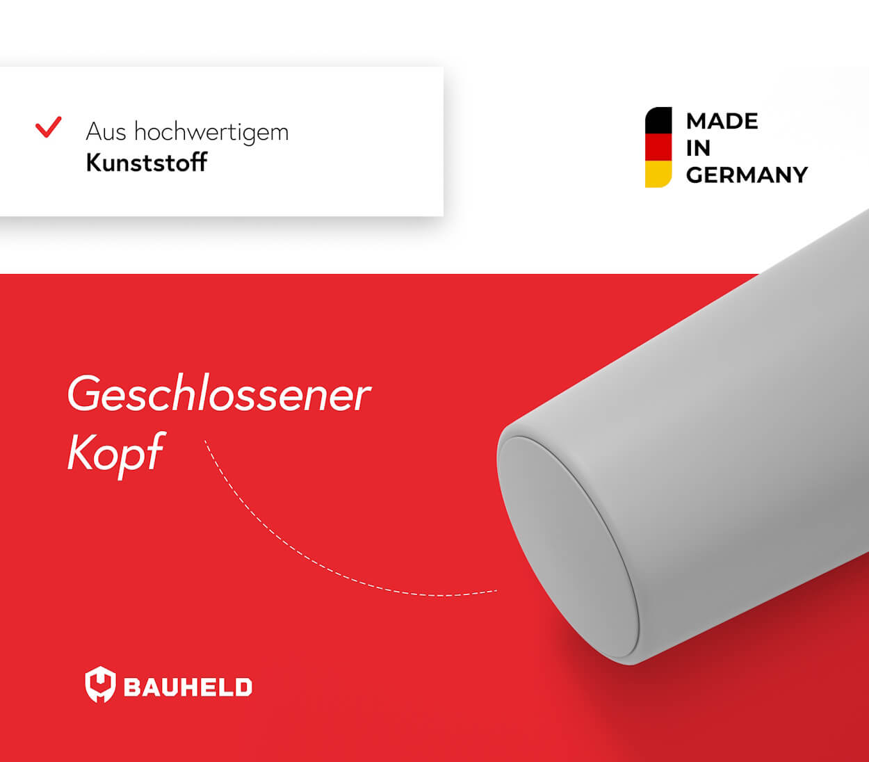 Rolladenstopper Geschlossen 40 mm - Hellgrau