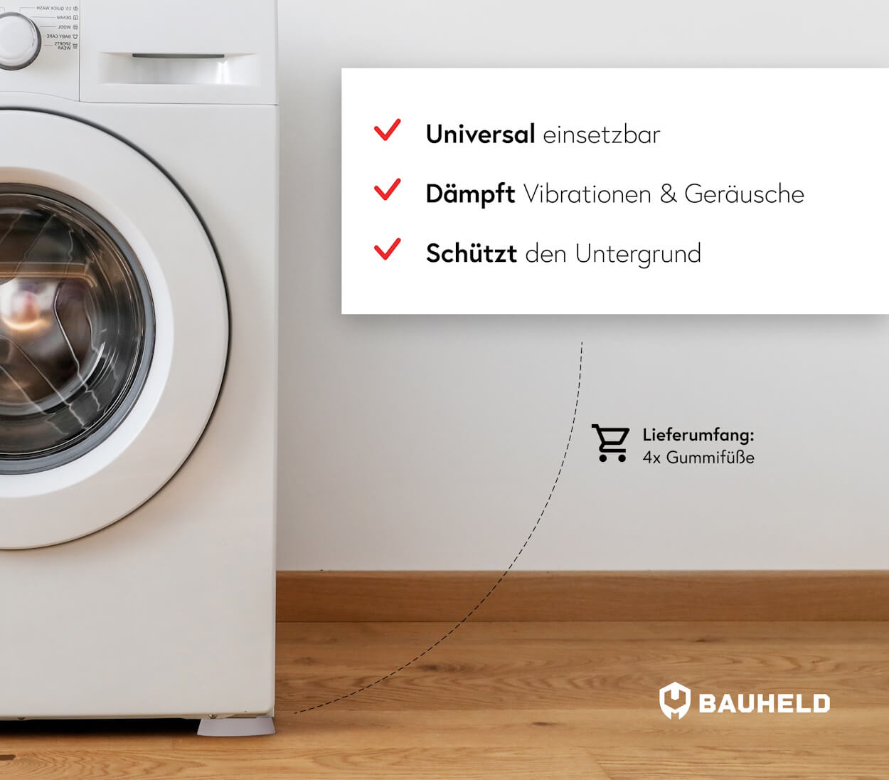 Schwingungsdämpfer Waschmaschine - Weiß