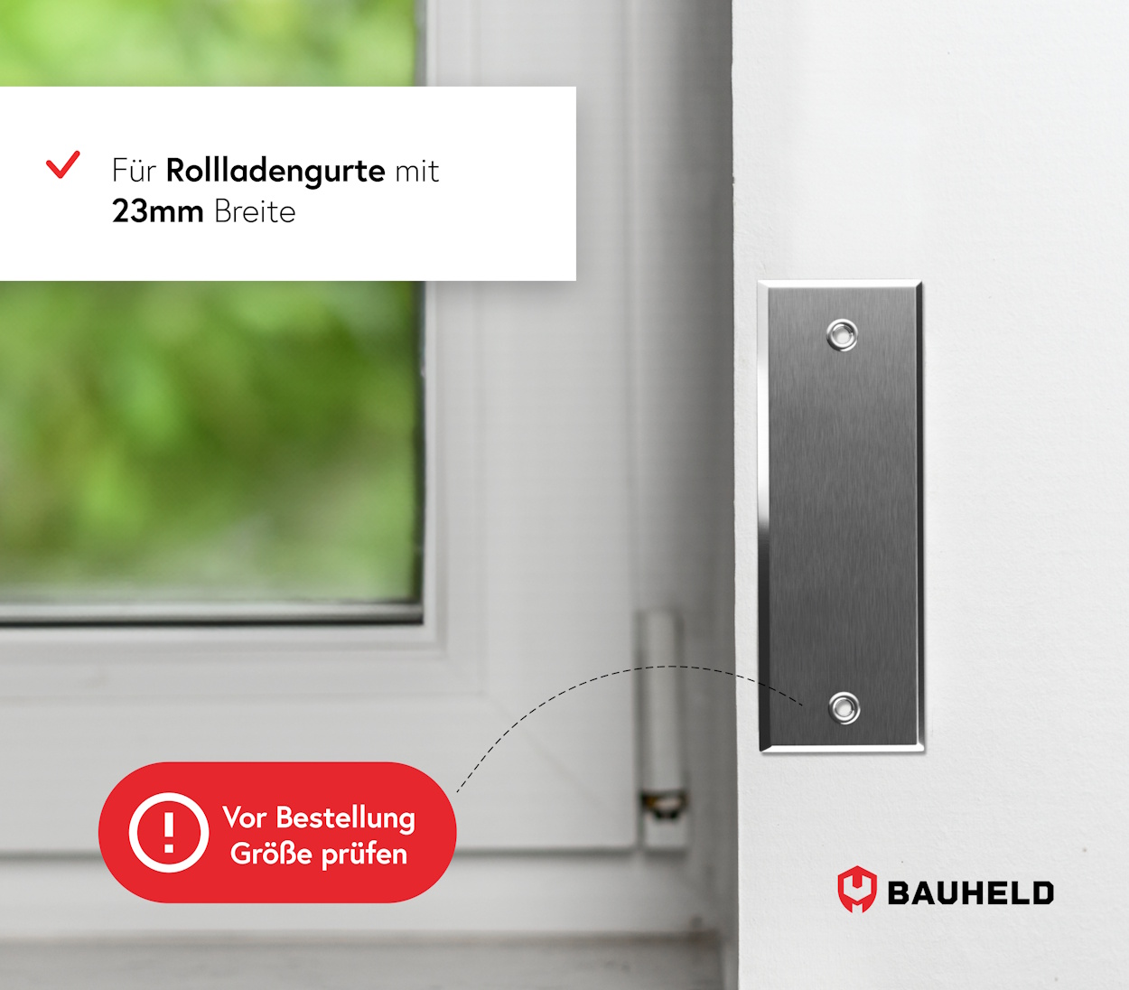 Gurtwickler Abdeckplatte Metall - Geschlossen