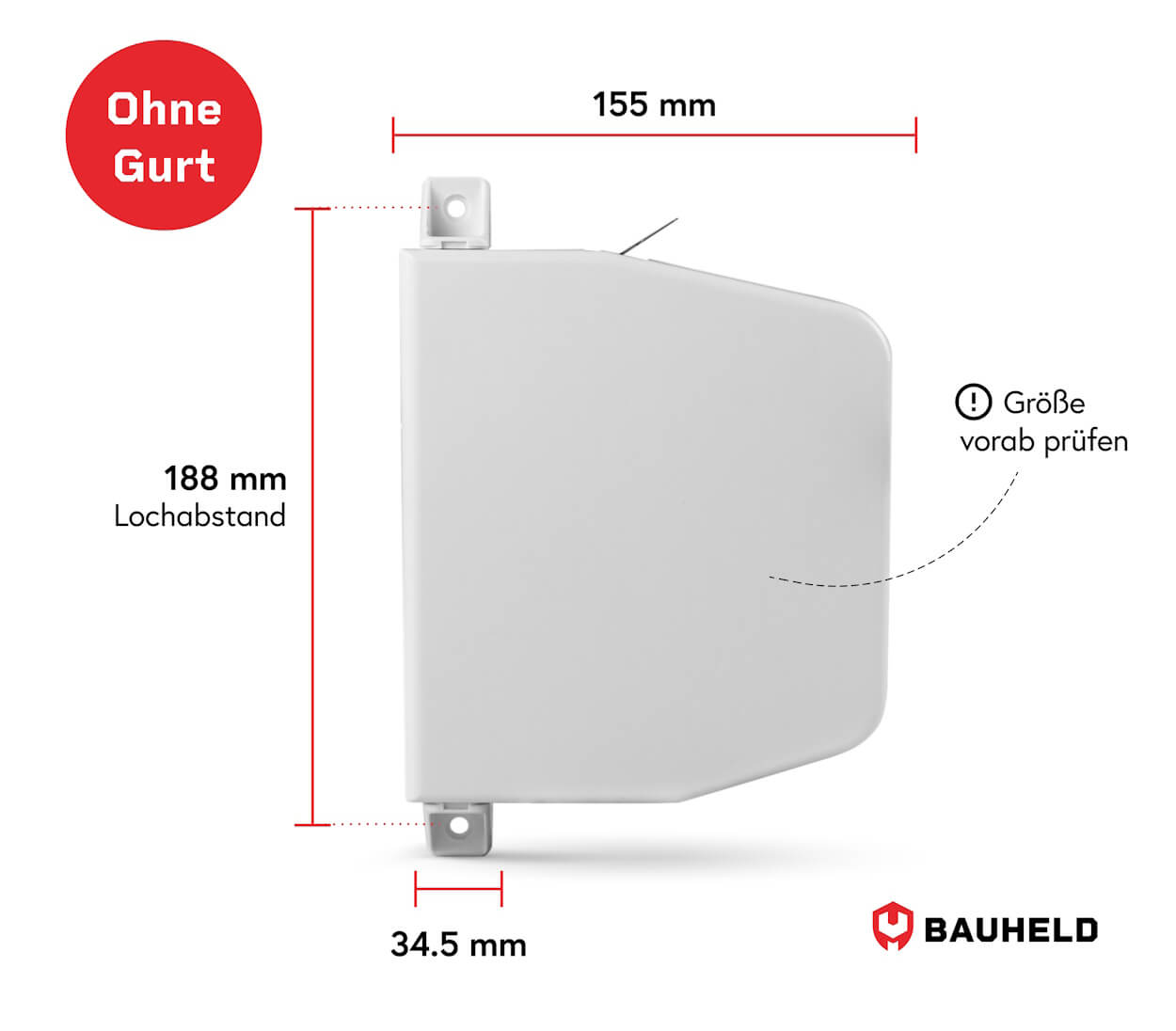 Gurtwickler Aufputz - 23 mm - Weiß