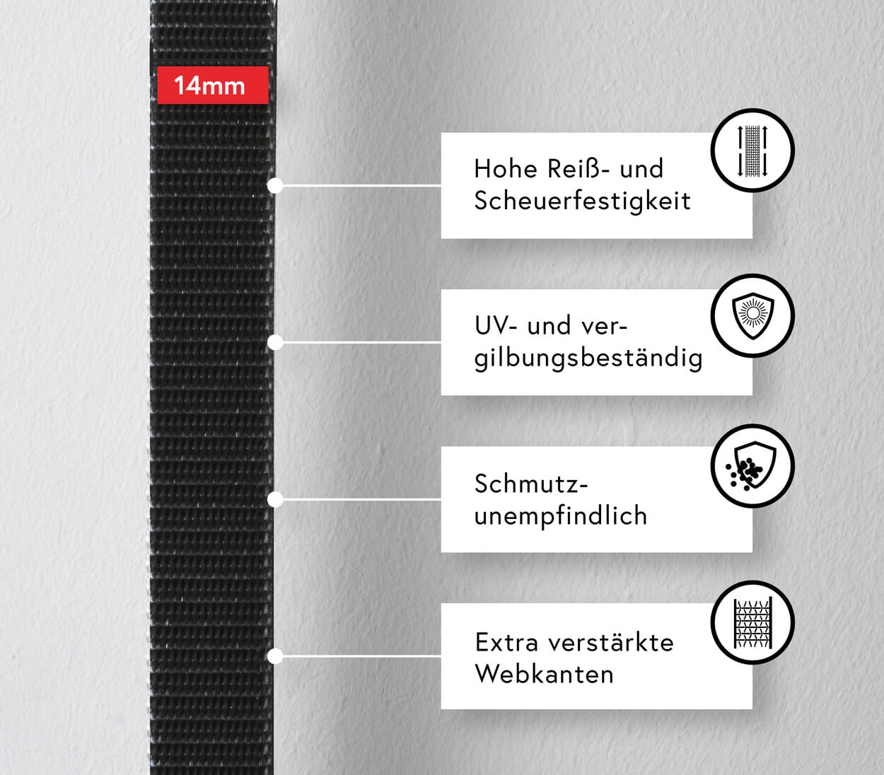 6m Rolladengurt 14 mm - Schwarz