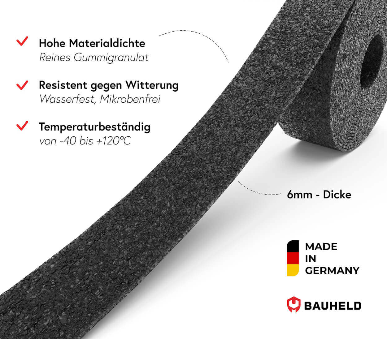 Gummigranulat Rolle 5m x 50 mm x 6 mm