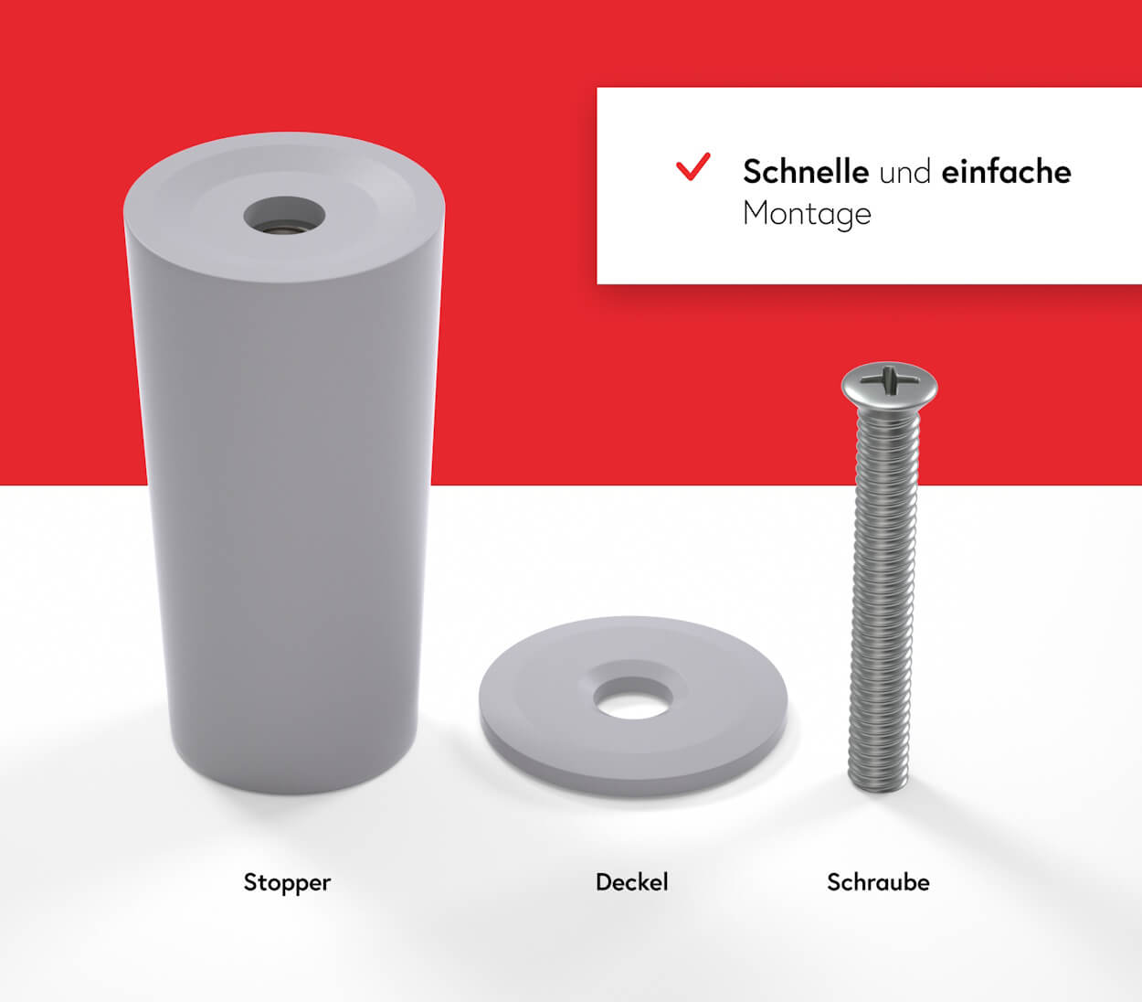 Rolladenstopper Geschlossen 40 mm - Hellgrau