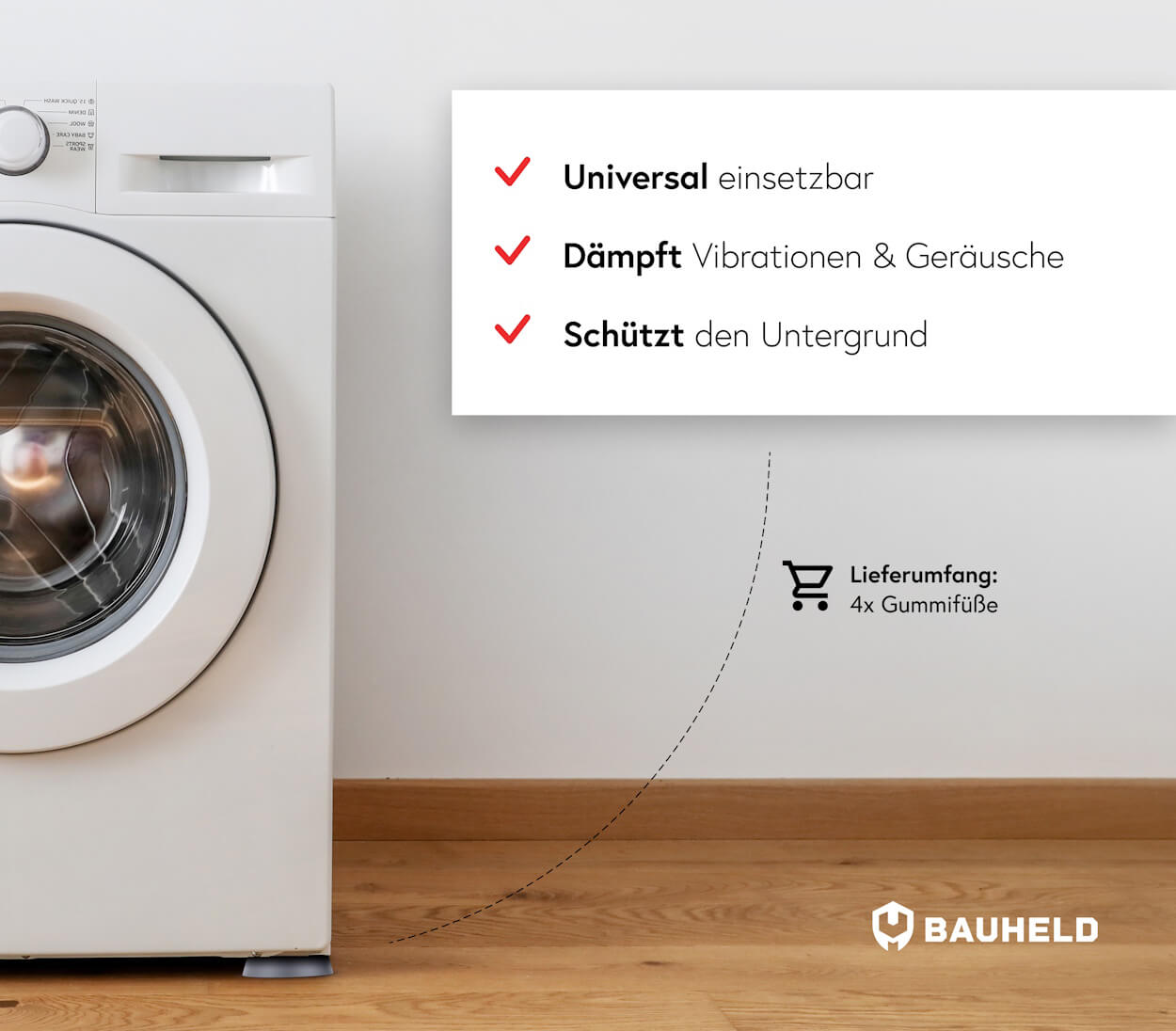 Schwingungsdämpfer Waschmaschine - Hellgrau