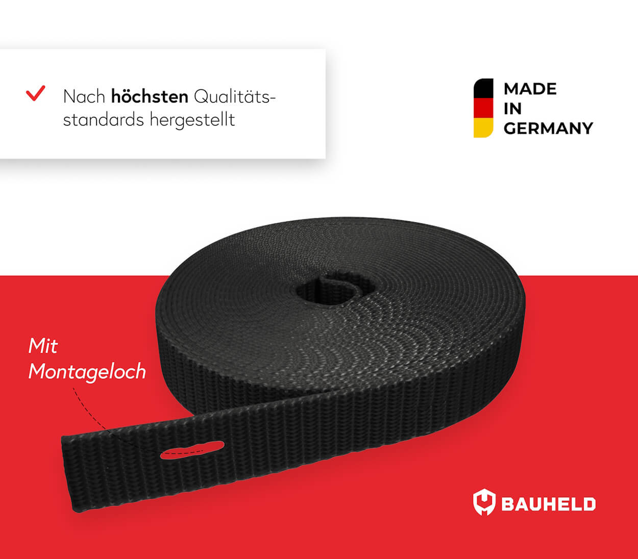 6m Rolladengurt 14 mm - Schwarz