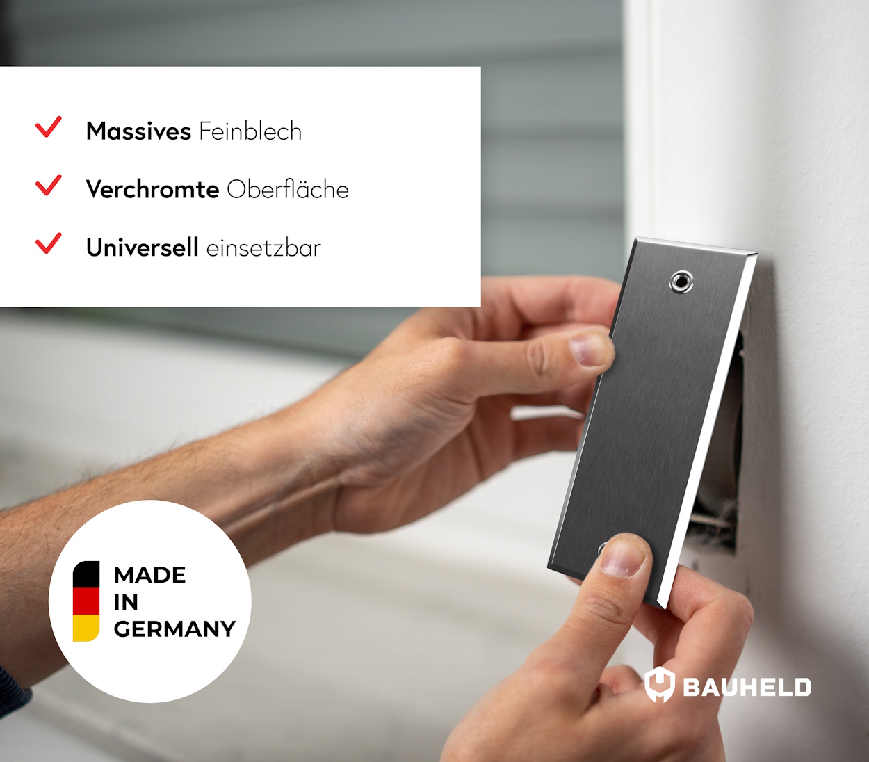 Gurtwickler Abdeckplatte Metall - Geschlossen